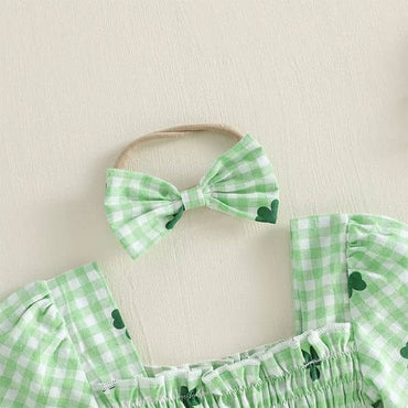 Puff Sleeve St. Patrick’s Day Baby Romper