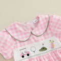 Puff Sleeve Checkered Golf Toddler Dress