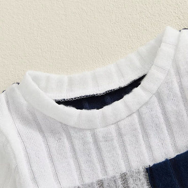 Long Sleeve Ribbed Block Pocket Baby Set