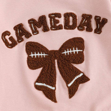 Long Sleeve Game Day Bow Skirt Toddler Set