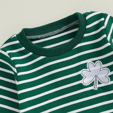 St. Patrick's Day Striped Baby Set