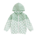 Checkered Hooded Toddler Jacket Green 9-12 M 