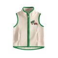 Christmas Fleece Zipper Toddler Vest Vest The Trendy Toddlers Beige 9-12 M 