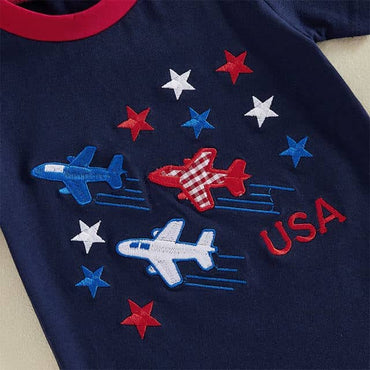 Short Sleeve USA Airplane Toddler Set Sets The Trendy Toddlers 