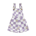 Sleeveless Daisy Checkered Toddler Romper Purple 9-12 M 