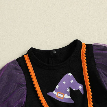Long Sleeve Tulle Witch Toddler Dress