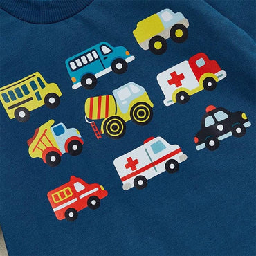 Long Sleeve Helper Cars Baby Jumpsuit