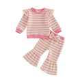 Long Sleeve Striped Flared Pants Toddler Set