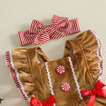 Fly Sleeve Gingerbread Christmas Baby Romper Rompers The Trendy Toddlers 