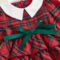 Long Sleeve Plaid Collar Toddler Dress