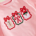 Long Sleeve Pink Christmas Baby Bodysuit