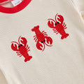 Short Sleeve Lobster Waffle Baby Romper