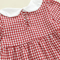 Long Sleeve Collar Plaid Toddler Dress