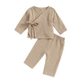 Solid Tie-Up Baby Pajama Set Apricot 3-6 M 