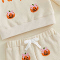 Long Sleeve Pumpkin Bow Waffle Toddler Set Sets The Trendy Toddlers 