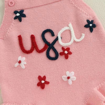 Sleeveless USA Knit Baby Romper