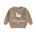 Silly Goose Knit Baby Sweater Khaki 6-9 M