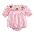 Short Sleeve Plaid Halloween Baby Romper Pink 0-3 M 