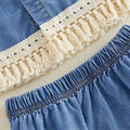 Sleeveless Denim Tassel Baby Set