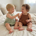 Sleeveless Solid Ruffled Baby Set