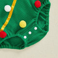 Fly Sleeve Christmas Pom Pom Baby Romper