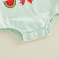 Short Sleeve Watermelon Bow Baby Bodysuit