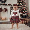 Long Sleeve Plaid Skirt Baby Set