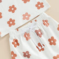 Short Sleeve White Floral Baby Set   