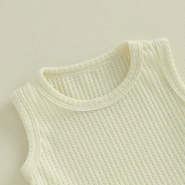 Solid Waffle Ruffled Toddler Set