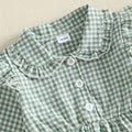 Long Sleeve Gingham Ruffled Toddler Blouse