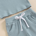 Short Sleeve Solid Ribbed Baby Set   