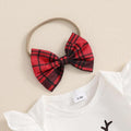 First Christmas Plaid Ruffle Skirt Baby Set   