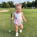 Sleeveless Bows Striped Golf Baby Romper