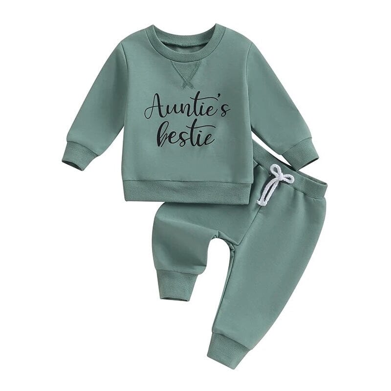 Auntie's Bestie Toddler Set Green 9-12 M 
