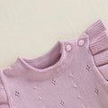 Ruffled Sleeve Knit Baby Romper