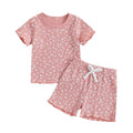 Short Sleeve Floral Toddler Set Pink 9-12 M