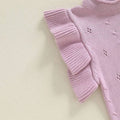 Ruffled Sleeve Knit Baby Romper