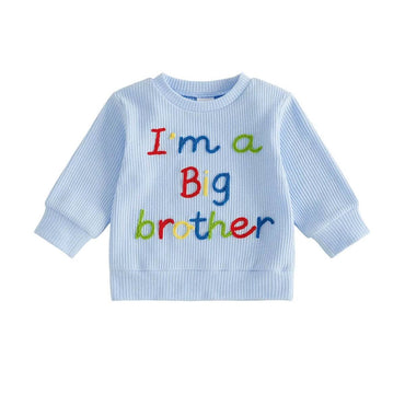 Big Brother Colorful Waffle Toddler Sweatshirt Blue 9-12 M