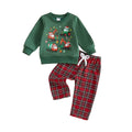 Christmas Trucks Plaid Pants Toddler Set