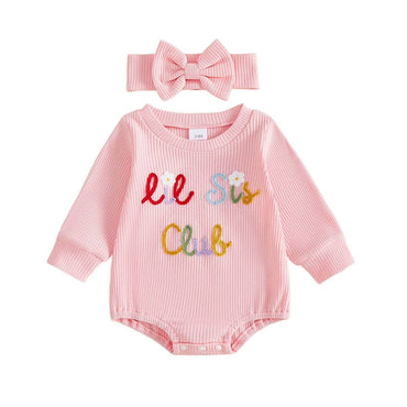 Long Sleeve Lil Sis Club Baby Bodysuit