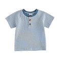 Short Sleeve Striped Toddler Tee T-Shirt The Trendy Toddlers Blue 3-6 M 