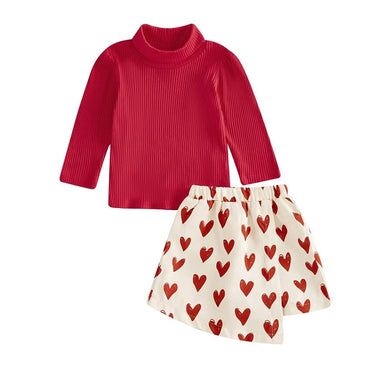 Valentine's Day Hearts Skirt Toddler Set