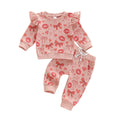 Long Sleeve Valentine's Day Ruffled Baby Set