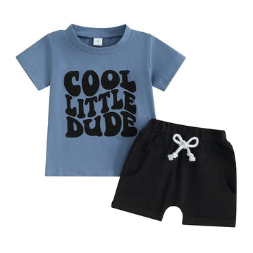 Cool Little Dude Solid Shorts Baby Set   