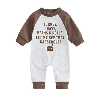 Thanksgiving Casserole Baby Jumpsuit Holiday The Trendy Toddlers 