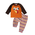 Long Sleeve Turkey Striped Pants Baby Set