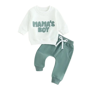 Mama's Boy Long Sleeve Baby Set Green 3-6 M 