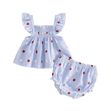 Fly Sleeve Striped Stars Baby Set