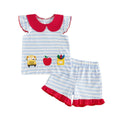 Striped Collar Back To School Toddler Set Sets The Trendy Toddlers Red 2T 