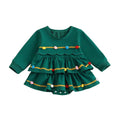 Long Sleeve Green Christmas Baby Romper